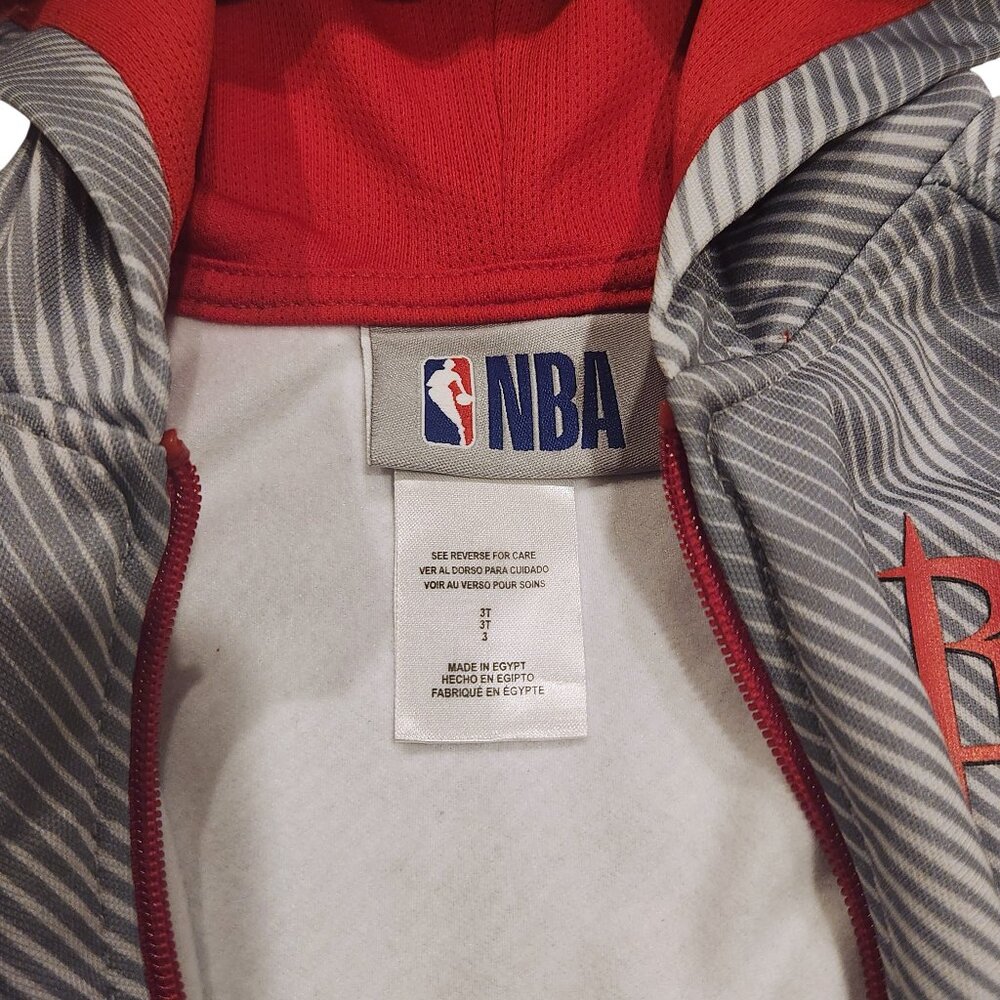 NBA Rockets Gray Red Zip Up Hoodie Youth Size 3T Athletic - Picture 6 of 8